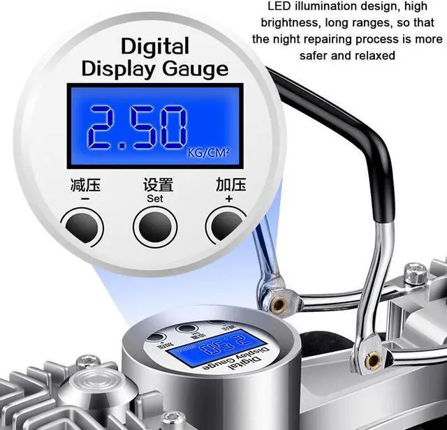 Alt view image 7 of 7 - Double Cylinder High Pressure Car Pump Electric Auto Tyre Inflator Pump I6W4