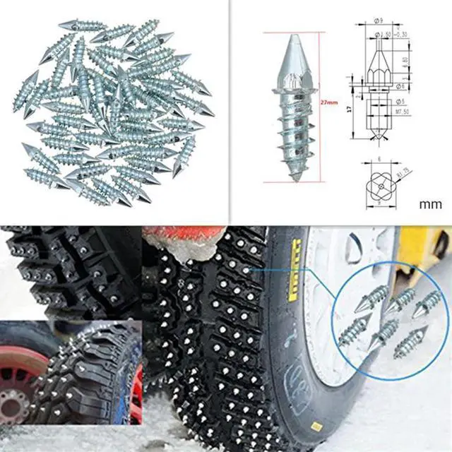 Main image of 50x Stud Screw Car Truck Snow Anti Wheel Tires Anti-slip Spikes Studs Screw Nail