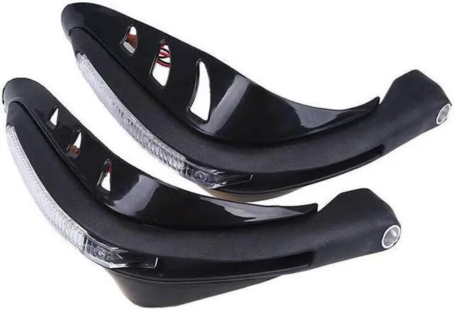 Alt view image 4 of 7 - 2Pc 7/8'' Motorcycle Hand Guard Protector 22mm HandGuards White LED Signal Light