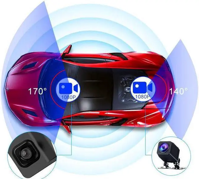 Alt view image 6 of 7 - 12in 2K Car Mirror Touch Screen Stream Media Dual Lens Video Recorder Rearview