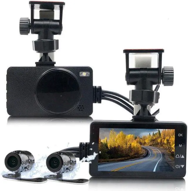 Main image of Motorcycle Dash Dual Lens Recording Camera 3" LCD Screen 120Degree Angle Driving