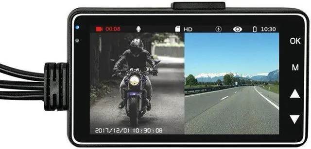 Alt view image 4 of 7 - Motorcycle Dash Dual Lens Recording Camera 3" LCD Screen 120Degree Angle Driving