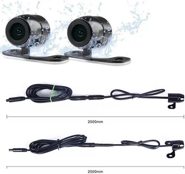 Alt view image 7 of 7 - Motorcycle Dash Dual Lens Recording Camera 3" LCD Screen 120Degree Angle Driving
