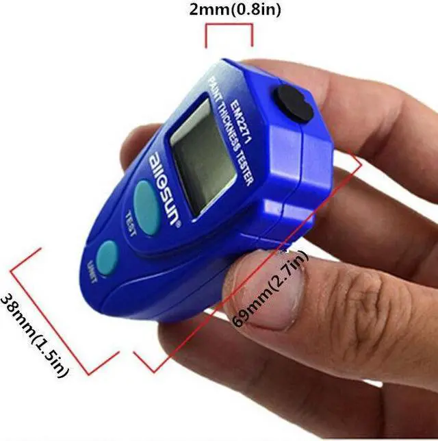 Alt view image 3 of 7 - LCD Coating Gauge Car Painting Thickness Tester Paint Meter Diagnostic Tool