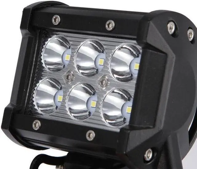 Alt view image 3 of 7 - 2Pcs Motobike Work Light 18W 6 Led Light Bar Beams Tractor Spotlight Flood Lamp