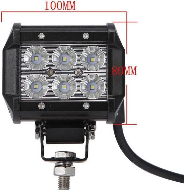 Alt view image 5 of 7 - 2Pcs Motobike Work Light 18W 6 Led Light Bar Beams Tractor Spotlight Flood Lamp