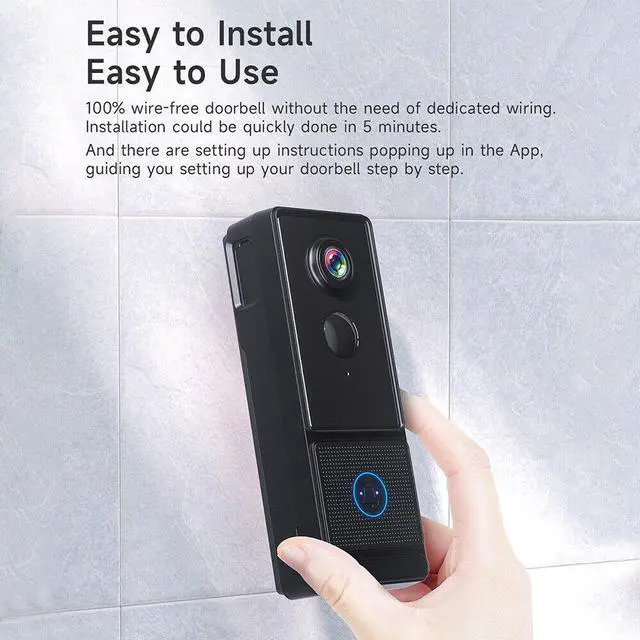 Alt view image 4 of 7 - Video Doorbell with Chime Ringer AI Human N5G5