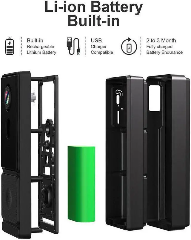 Alt view image 7 of 7 - Video Doorbell with Chime Ringer AI Human N5G5