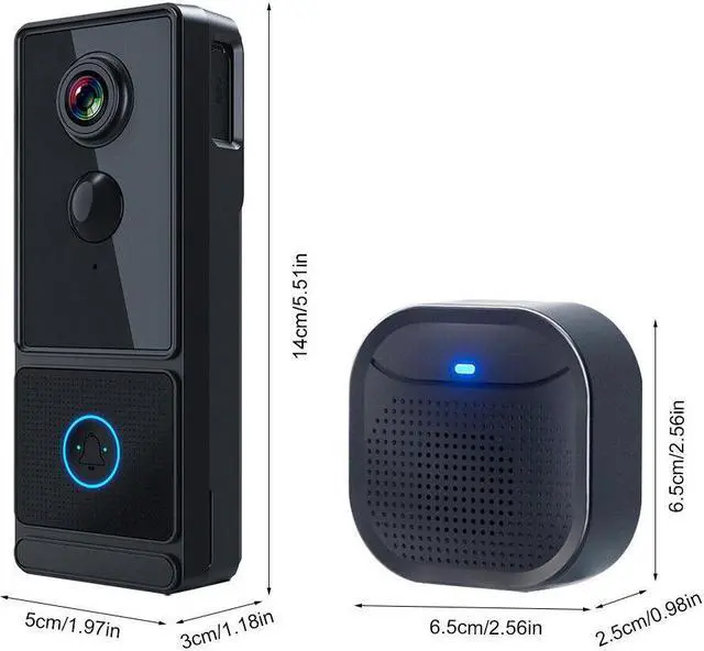 Alt view image 6 of 7 - Video Doorbell with Chime Ringer AI Human N5G5