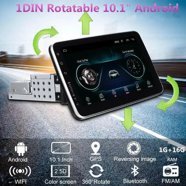 Main image of 1Din Car Multimedia Players Android Stereo 10.1 in Touch Screen Video GPS WiFi