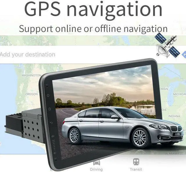 Alt view image 7 of 7 - 1Din Car Multimedia Players Android Stereo 10.1 in Touch Screen Video GPS WiFi