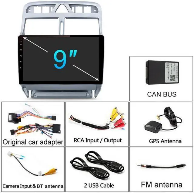Alt view image 2 of 7 - Car Radio Coche Android GPS Navigation Multimedia Player For Peugeot 307 04-13