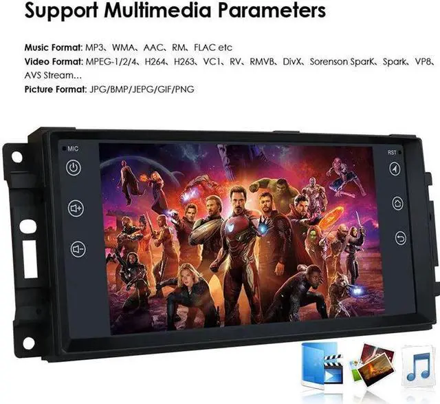 Alt view image 3 of 7 - Android 7inch Car Radio GPS NAVI For Jeep Cherokee Stereo Dodge Chrysler Carplay