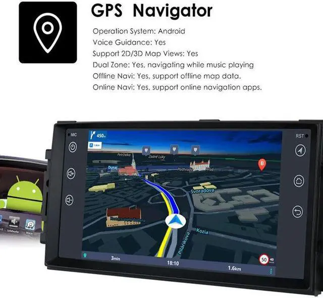 Alt view image 5 of 7 - Android 7inch Car Radio GPS NAVI For Jeep Cherokee Stereo Dodge Chrysler Carplay