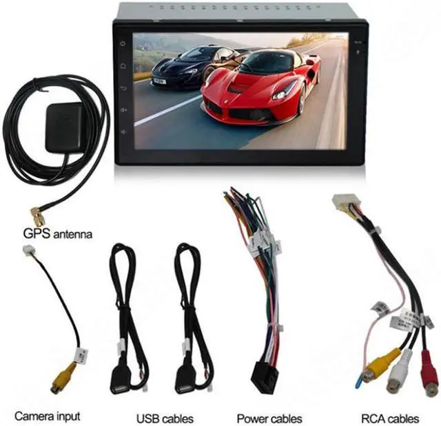 Alt view image 2 of 7 - Car Radio Built-In GPS Navigation 7In Monitor 2 Din Android 8.0 Quad-Core 1G+16G