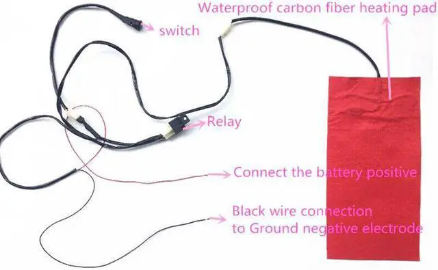 Alt view image 6 of 7 - Motorcycle Seat Heated Cushion Winter Warmer Waterproof Pad Heating Pad Mat