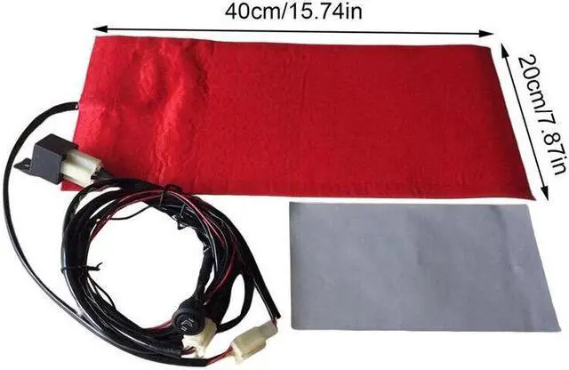 Alt view image 7 of 7 - Motorcycle Seat Heated Cushion Winter Warmer Waterproof Pad Heating Pad Mat