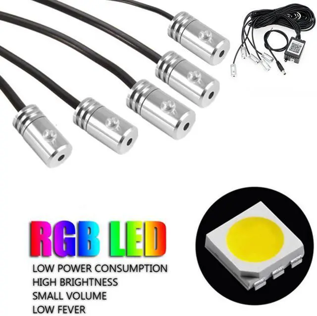 Alt view image 7 of 7 - 6M RGB EL Light LED Car Interior Neon Strip Light Sound Bluetooth Phone Control