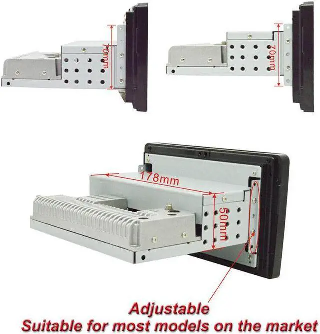 Alt view image 5 of 7 - 1DIN Adjustable FM 9 Car Stereo Radio Android Contact Screen GPS Navigation