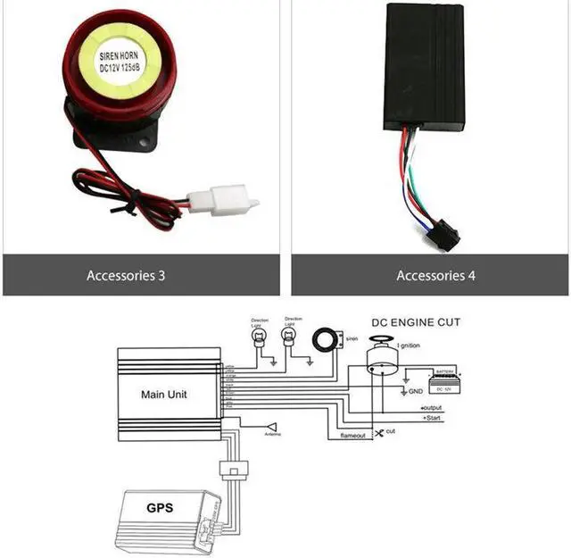 Alt view image 4 of 7 - Motorcycle GSM GPS Tracking Alarm Keyless Entry