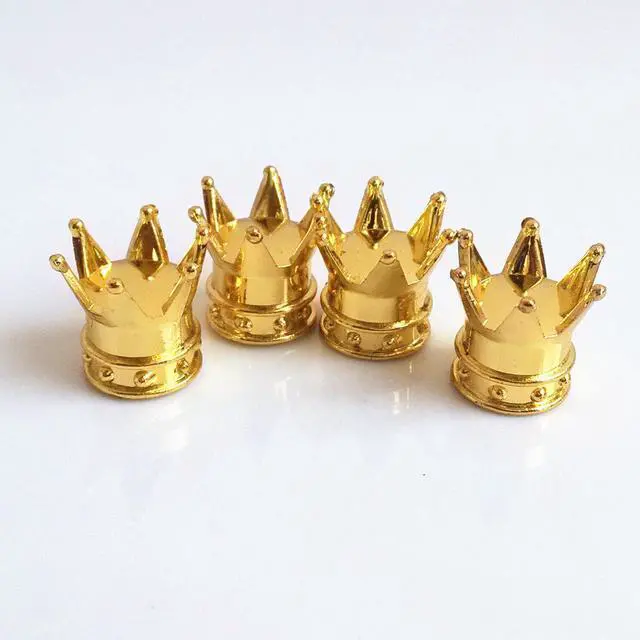 Main image of Yellow Gold Crown Tyre Tire Wheel Valve Stem Air Dust Cover Cap