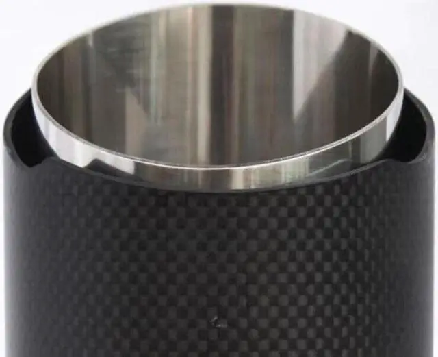 Alt view image 5 of 7 - 1Pcs Universal Carbon Fiber Exhaust Tips 50mm chrome lining Car Muffler Pipe