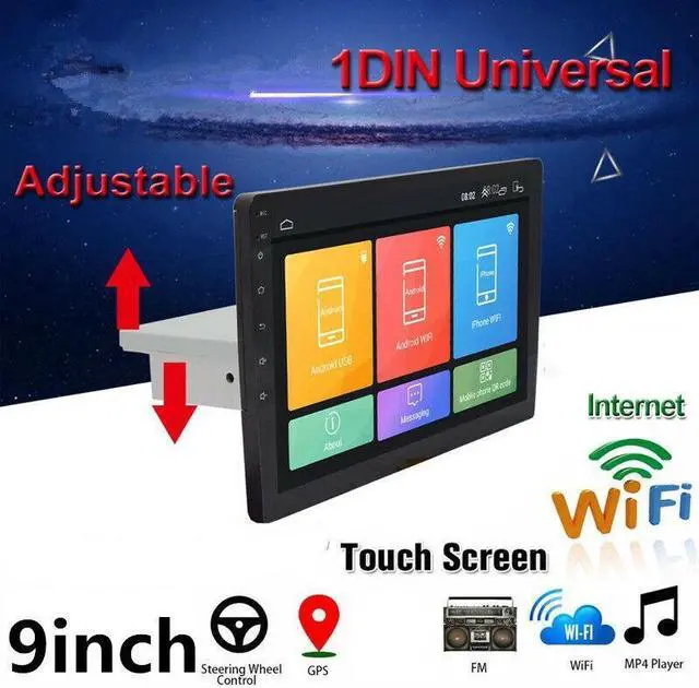 Main image of 9" Android 1DIN 1+16G Adjustable Car Radio Multimedia GPS Navigation Host Player