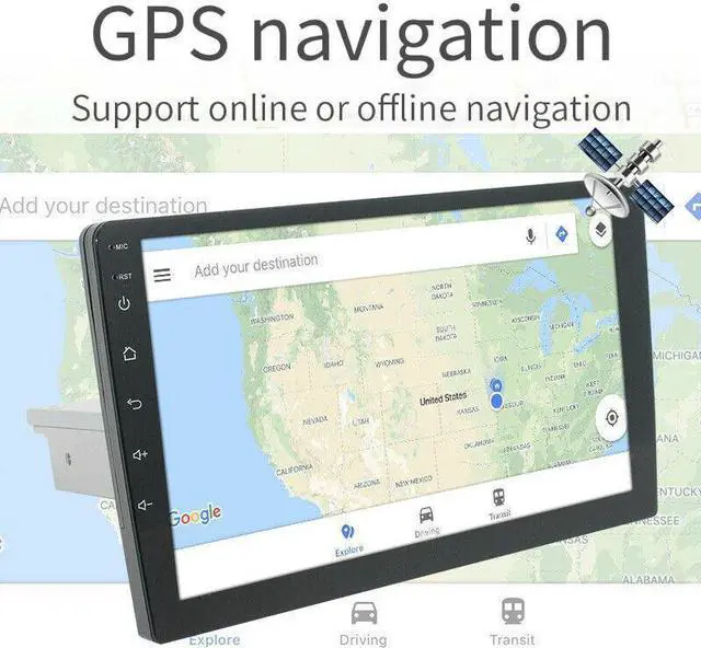 Alt view image 7 of 7 - 9" Android 1DIN 1+16G Adjustable Car Radio Multimedia GPS Navigation Host Player