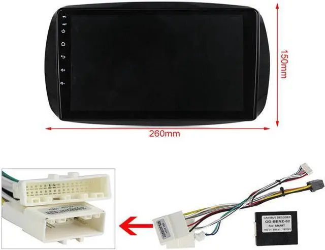 Alt view image 3 of 7 - 9'' Android Car Stereo Radio GPS Navi WIFI BT Mirror Link For Smart Fortwo 15-18