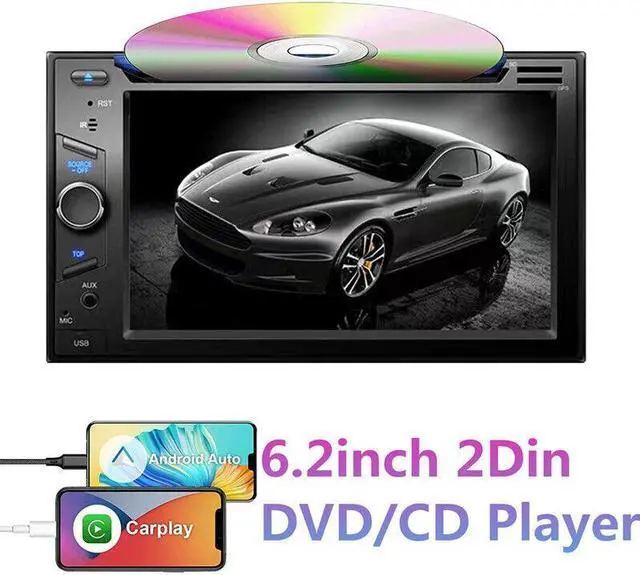 Main image of 6.2in Car FM Monitor DVD CD Multimedia Video Play For Carplay Radio Stereo Navi