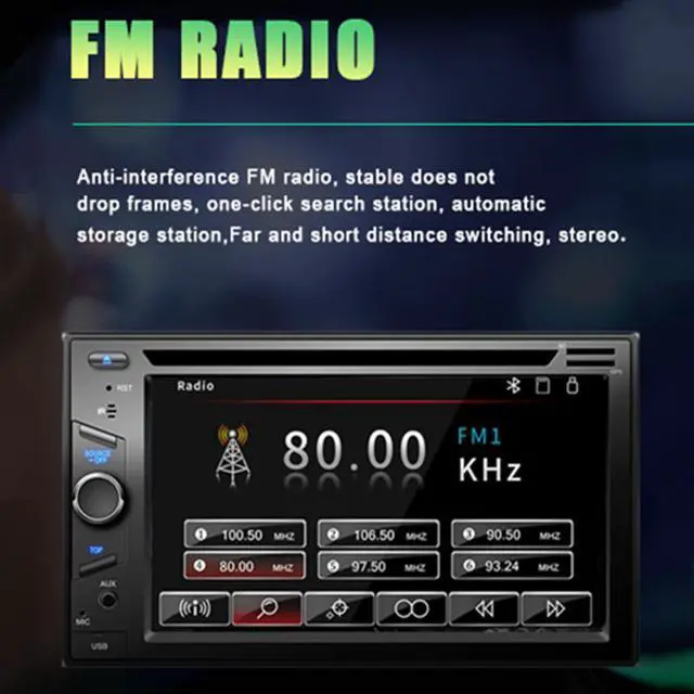 Alt view image 5 of 7 - 6.2in Car FM Monitor DVD CD Multimedia Video Play For Carplay Radio Stereo Navi