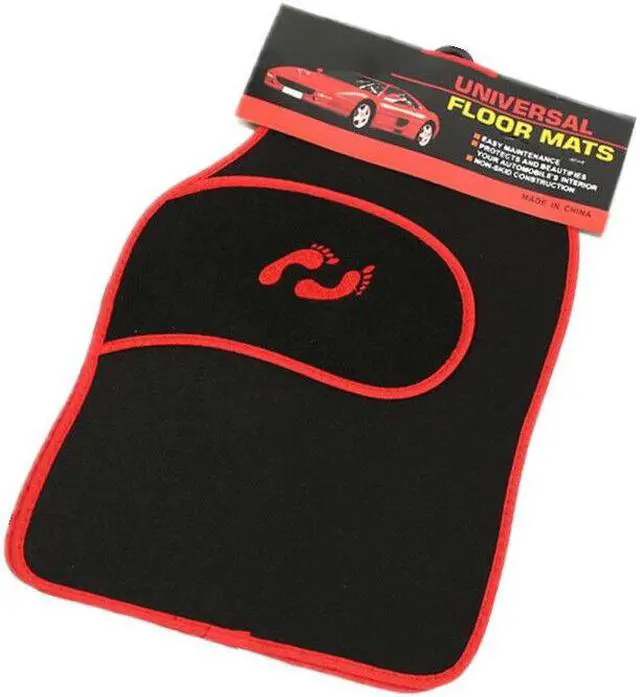 Alt view image 3 of 7 - 4x Black/Red Car Floor Mats Carpet Custom Heavy Duty Heel Prevent Wear Foot Pad