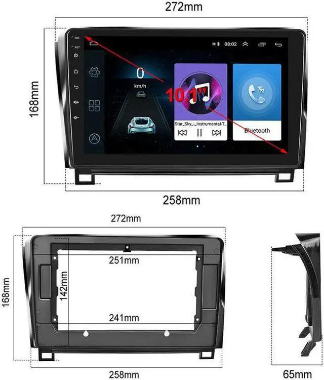 Alt view image 3 of 7 - Car Android Audio Stereo For Tundra Sequoia HeadUnit Multimedia GPS Navigation