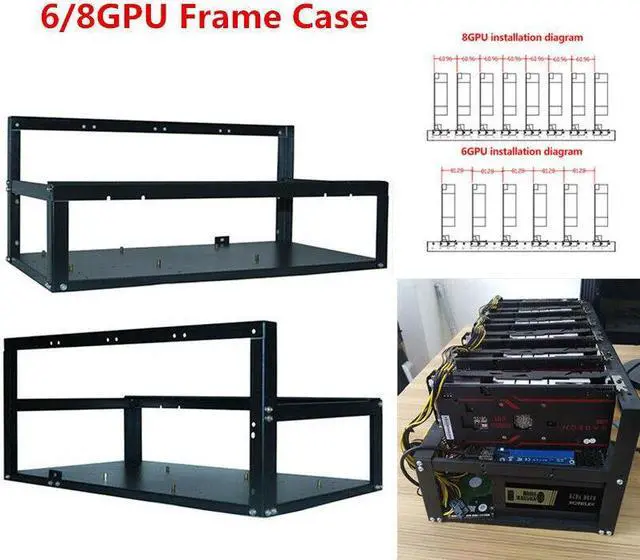 Main image of Stackable For 6/8 GPU Crypto Coin Rack Open Mining Rig Frame Mining Ether Tool