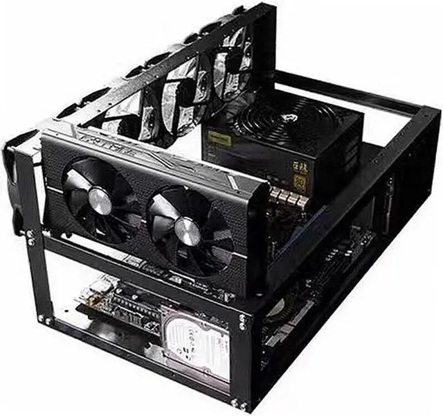 Alt view image 6 of 7 - Stackable For 6/8 GPU Crypto Coin Rack Open Mining Rig Frame Mining Ether Tool