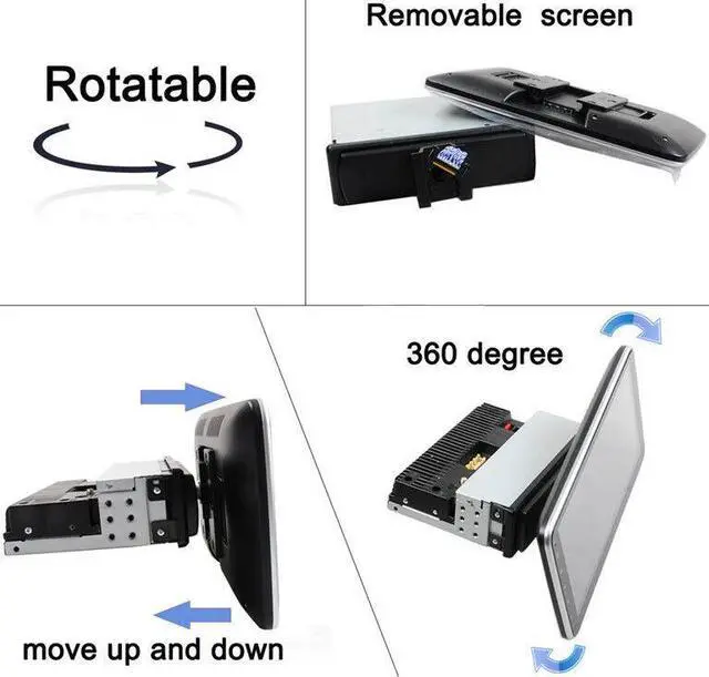 Alt view image 7 of 7 - Car Rotation IPS Screen 1Din Android GPS Player Radio Stereo BT Multimedia 1+16G