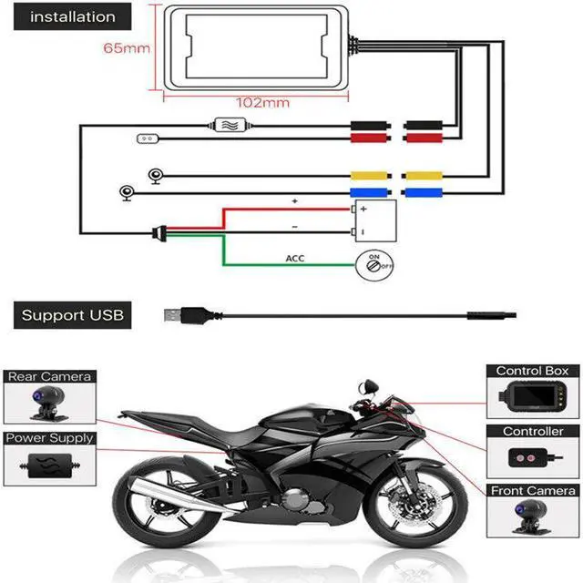 Alt view image 5 of 7 - Motorcycle HD Waterproof Recorder Camera Driving Video Camcorder DVR Loop Record