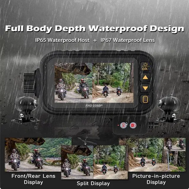 Alt view image 6 of 7 - Motorcycle HD Waterproof Recorder Camera Driving Video Camcorder DVR Loop Record