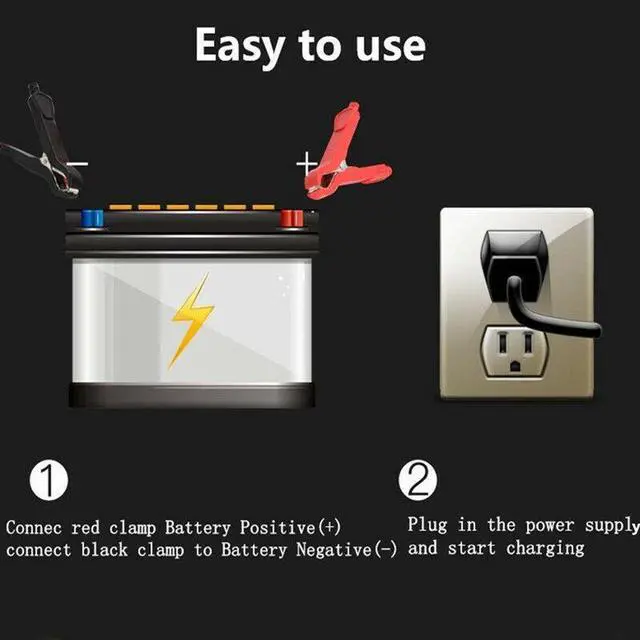Alt view image 7 of 7 - Car Battery Charger Power Pulse Repair Chargering Tool Wet Dry Lead Acid EU Plug
