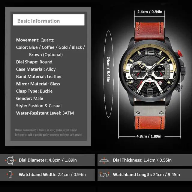 Alt view image 7 of 7 - CURREN 8329 Watch Business Men Simple Sport Wristwatch Three K4M3