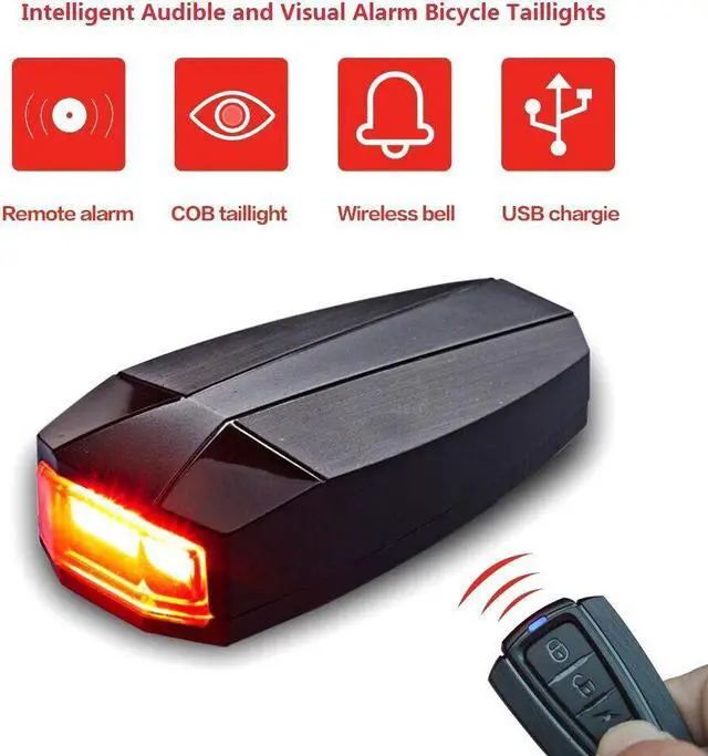 Alt view image 3 of 6 - ANTUSI Wireless Bells Bike Bicycle Tail Light USB Rechargeable LED Alarm U2D9