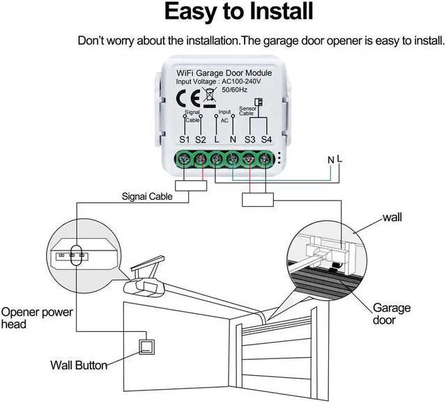 Alt view image 2 of 7 - Garage Door Opener Controller Mobilephone Remotely APP Control M2F1
