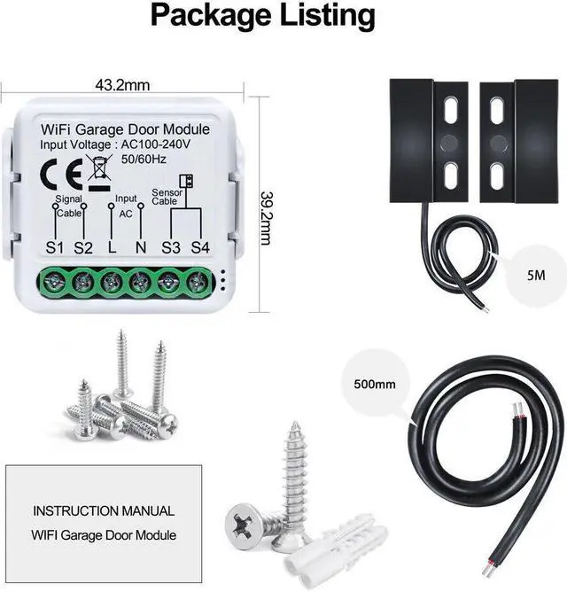 Alt view image 7 of 7 - Garage Door Opener Controller Mobilephone Remotely APP Control M2F1