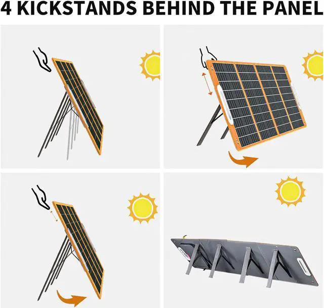 Alt view image 7 of 7 - GOFORT 18V/100W Portable Foldable Solar Panel Charger for Power Station RV E7D5