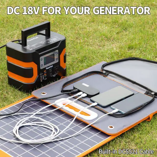 Alt view image 4 of 7 - GOFORT 18V/100W Portable Foldable Solar Panel Charger for Power Station RV E7D5