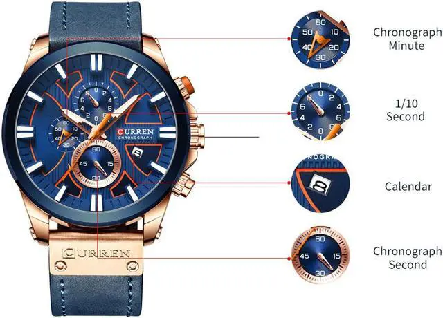 Alt view image 4 of 7 - CURREN Men Watches Wristwatch for Business Male Watch Calendar K7Q2