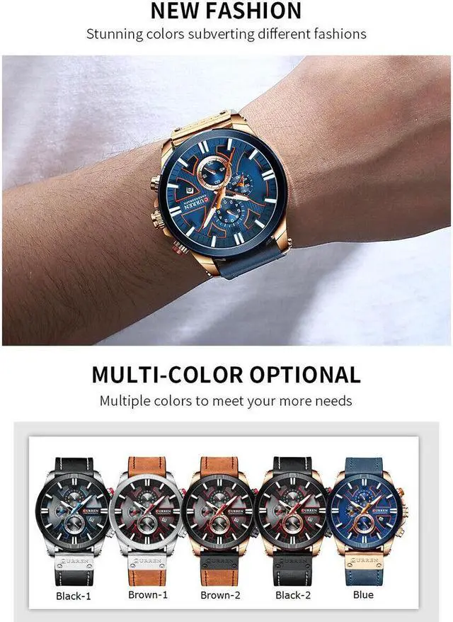 Alt view image 7 of 7 - CURREN Men Watches Wristwatch for Business Male Watch Calendar K7Q2