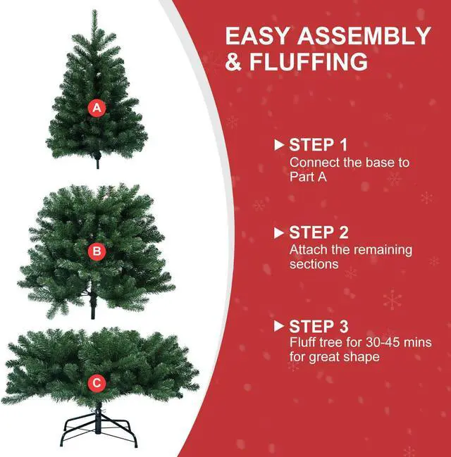 Alt view image 3 of 7 - Artificial Christmas Tree Xmas Tree Holiday Christmas Decor Metal Stand K8E2