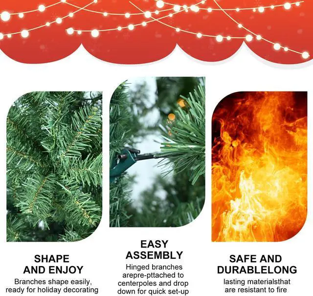 Alt view image 5 of 7 - Artificial Christmas Tree Xmas Tree Holiday Christmas Decor Metal Stand K8E2