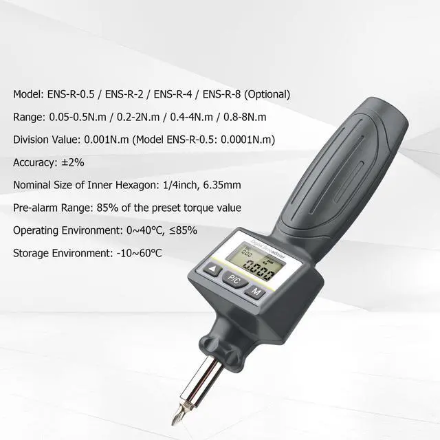 Main image of Digital Torque Screwdriver Kit 1.2-inch LCD Display Reversible Torque Y5E4